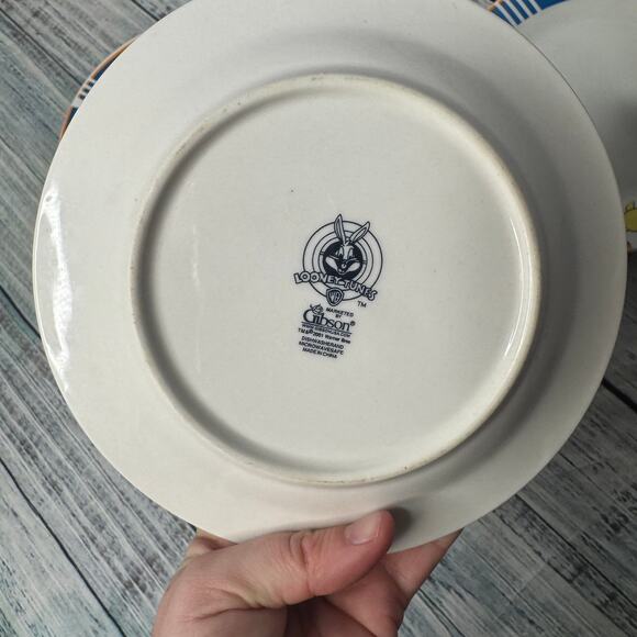 Vintage Tweety Bird Salad Plates Set of 4 Gibson Looney Tunes Warner Bros 1990s - Picture 6 of 6
